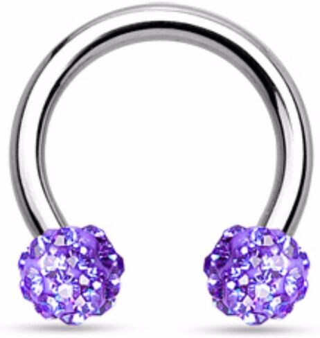 Crystal Paved Ferido Balls 316L Surgical Steel WildKlass Circular Barbell Horseshoe in Saudi Arabia