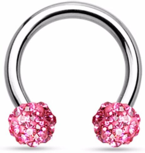 Crystal Paved Ferido Balls 316L Surgical Steel WildKlass Circular Barbell Horseshoe in Saudi Arabia