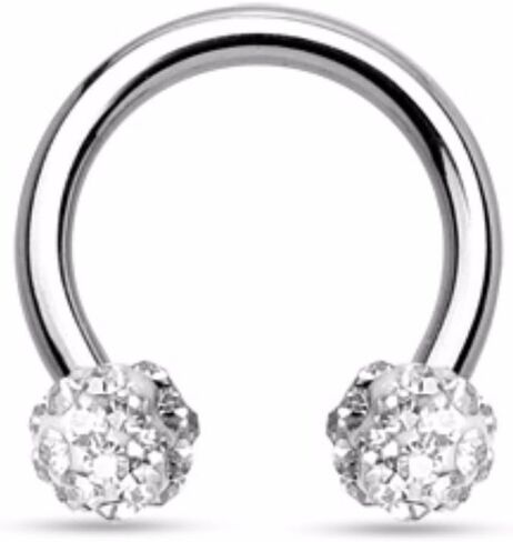 Crystal Paved Ferido Balls 316L Surgical Steel WildKlass Circular Barbell Horseshoe in Saudi Arabia