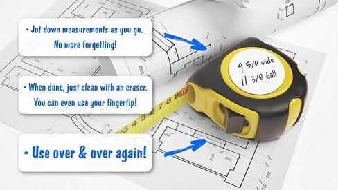 Cyclops Erasable Scratch Pads for Tape Measure, Construction, Woodworking Tool - Jobsite Tough, Made in The USA - 5 Pads - Write Measurements & Notes - Great Stocking Stuffer, Gift for Men & Women in Saudi Arabia