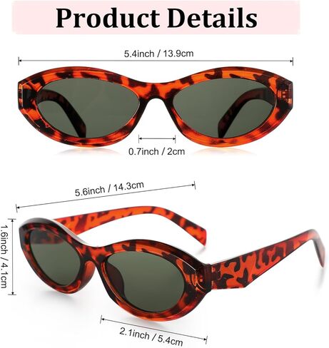 YOGFIT Oval Retro Trendy Sunglasses for Women Fashion Cool Cute Sunglasses Women for Daily Use Outdoors in Kuwait