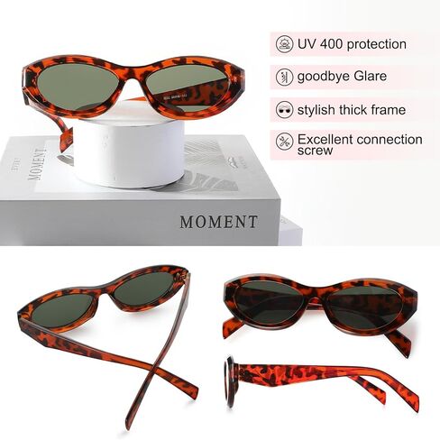 YOGFIT Oval Retro Trendy Sunglasses for Women Fashion Cool Cute Sunglasses Women for Daily Use Outdoors in Kuwait