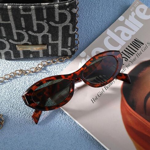 YOGFIT Oval Retro Trendy Sunglasses for Women Fashion Cool Cute Sunglasses Women for Daily Use Outdoors in Kuwait