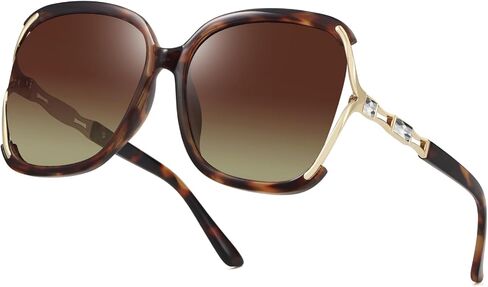 نظارات شمسية نسائية عصرية، ظلال مربعة كبيرة الحجم، نظارات شمسية لامعة بإطار معدني كلاسيكي in Kuwait