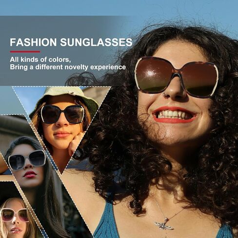 نظارات شمسية نسائية عصرية، ظلال مربعة كبيرة الحجم، نظارات شمسية لامعة بإطار معدني كلاسيكي in Kuwait