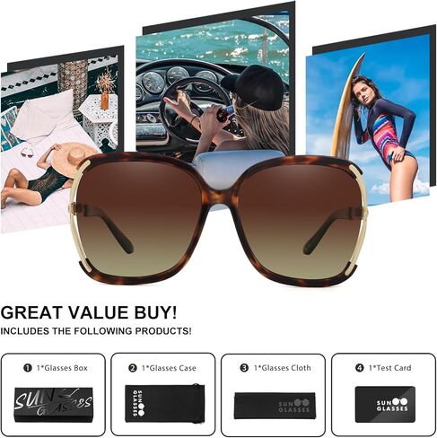 نظارات شمسية نسائية عصرية، ظلال مربعة كبيرة الحجم، نظارات شمسية لامعة بإطار معدني كلاسيكي in Kuwait