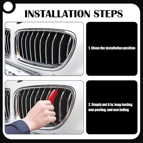 3 PCS Car Mid-grid Grille Three-color Strip, ABS Surrounded 4-point Buckle Install, Sports Personalized Style Parts, for BMW's New 5 Series 3 Series 1/2 Series 7 Series (Blue & Dark Blue & Red) in Saudi Arabia