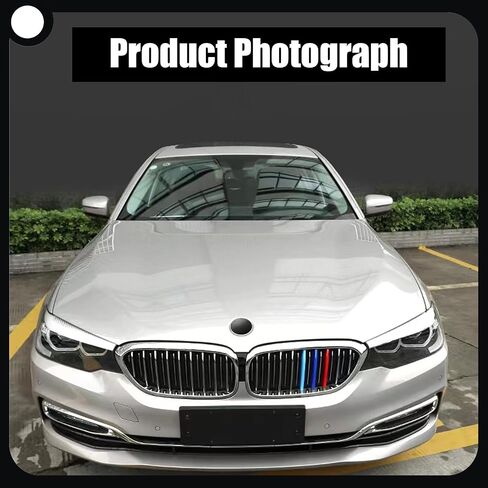 3 PCS Car Mid-grid Grille Three-color Strip, ABS Surrounded 4-point Buckle Install, Sports Personalized Style Parts, for BMW's New 5 Series 3 Series 1/2 Series 7 Series (Blue & Dark Blue & Red) in Saudi Arabia