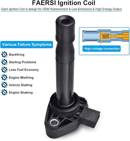 حزمة ملف الإشعال FAERSI مكونة من 6 قطع بديلة لـ 3.0L 3.2L 3.5L Accord Odyssey Pilot Civic, Acur-a MDX TL CL, UF242 30520P8EA01 30520P8FA01 30520RCAA02 30520PGKA01 30520PVFA01 in Kuwait