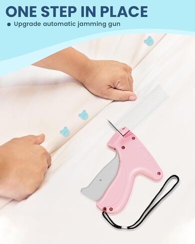 أداة تثبيت الملابس السريعة، ترقية ماكينة خياطة الملابس الصغيرة سريعة الإصلاح، موصل الملابس بأزرار فورية مع إبزيم الإبر، يأتي مع 50 مشبك دب فلورسنت و12 إبرة شريطية in Kuwait