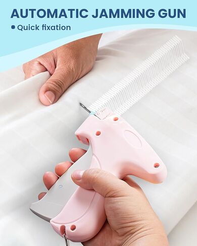 أداة تثبيت الملابس السريعة، ترقية ماكينة خياطة الملابس الصغيرة سريعة الإصلاح، موصل الملابس بأزرار فورية مع إبزيم الإبر، يأتي مع 50 مشبك دب فلورسنت و12 إبرة شريطية in Kuwait