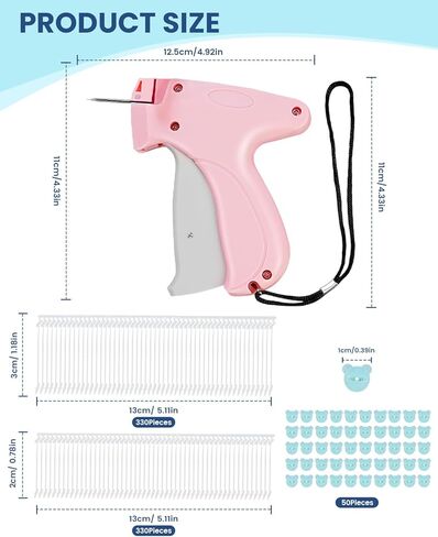 أداة تثبيت الملابس السريعة، ترقية ماكينة خياطة الملابس الصغيرة سريعة الإصلاح، موصل الملابس بأزرار فورية مع إبزيم الإبر، يأتي مع 50 مشبك دب فلورسنت و12 إبرة شريطية in Kuwait
