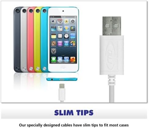 كابل RNDs Lightning إلى USB بطول 10 أقدام لأجهزة Apple iPhone وiPad (Pro، Air، Mini) [معتمد من Apple MFi] (10 أقدام/3M/أبيض) in Kuwait