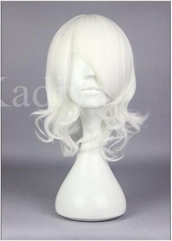 Kadiya أنيمي الأبيض القصير الفتيات تأثيري الباروكات الشعر الاصطناعية in Kuwait