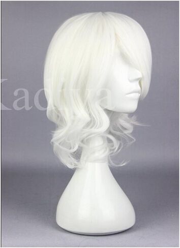 Kadiya أنيمي الأبيض القصير الفتيات تأثيري الباروكات الشعر الاصطناعية in Kuwait