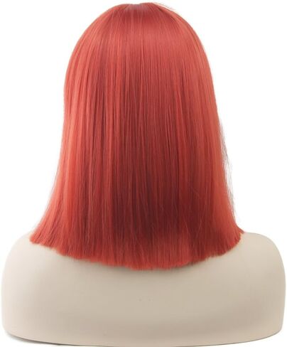 Short Natural Cut Hair Cosplay Wig with Straight Bangs Halloween Costume Party Bob Wigs for Women (Black) in Saudi Arabia
