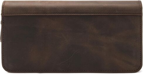 Genuine Leather Fountain Pen Case - Zippered Ballpoint Pen Pouch Bag with 4 Loops Holder, Inside Open Slot, Handmade Soft Cowhide, Vintage Stationery Gift for Men and Women, Dark Brown in Saudi Arabia