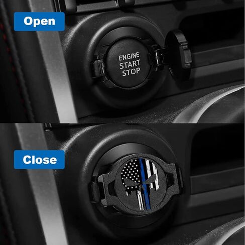 إشعال السيارة، دفع زر التشغيل، غطاء المحرك، زر إيقاف التشغيل، حلقة غطاء السيارة الداخلية الواقية، غطاء زر، ملصقات تزيين عالمية مضادة للخدش (جمجمة العلم الأمريكي B) in Kuwait