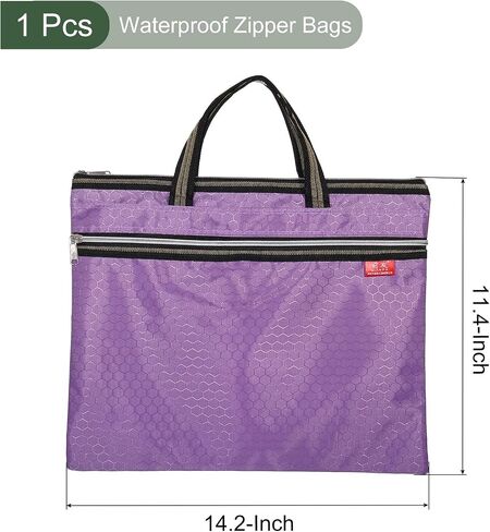 YOKIVE Waterproof Zipper Bag, Document Books Storage Tote Bags Tools Organizer Pouch, Great for Classroom Office(Purple) in Saudi Arabia