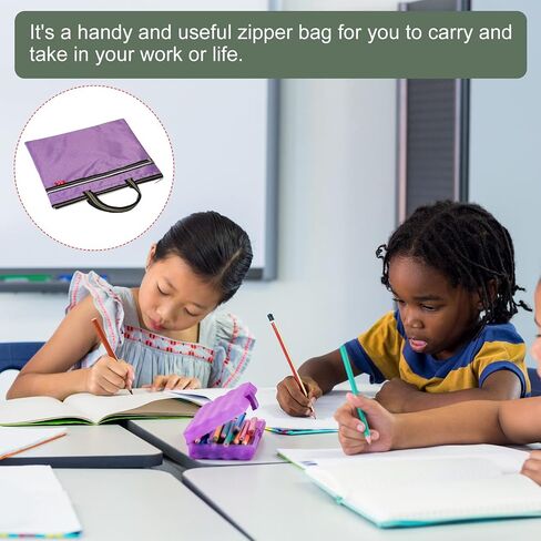 YOKIVE Waterproof Zipper Bag, Document Books Storage Tote Bags Tools Organizer Pouch, Great for Classroom Office(Purple) in Saudi Arabia