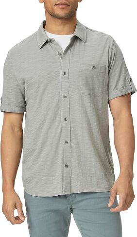 PAIGE Men's Brayden Short Sleeve Shirt with Roll Tab in Kuwait