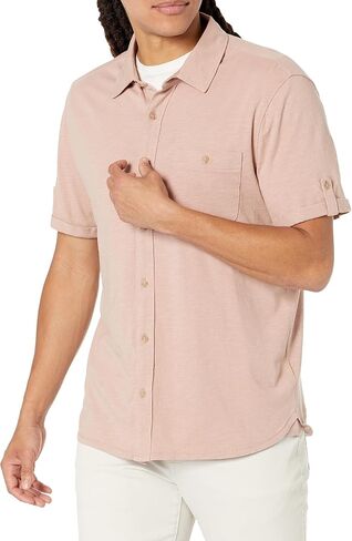 PAIGE Men's Brayden Short Sleeve Shirt with Roll Tab in Kuwait