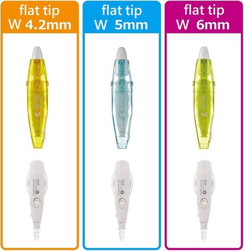 بالإضافة إلى مجموعة أقلام تصحيح آلية قابلة للسحب وإعادة الملء من PK مقاس 6/5/ 4 مم × 6 م مع مشبك سهل الحمل وعبوتين - طرف مسطح أو طرف دوار (مجموعة طرف الأسطوانة 5 مم (065L)) in Kuwait
