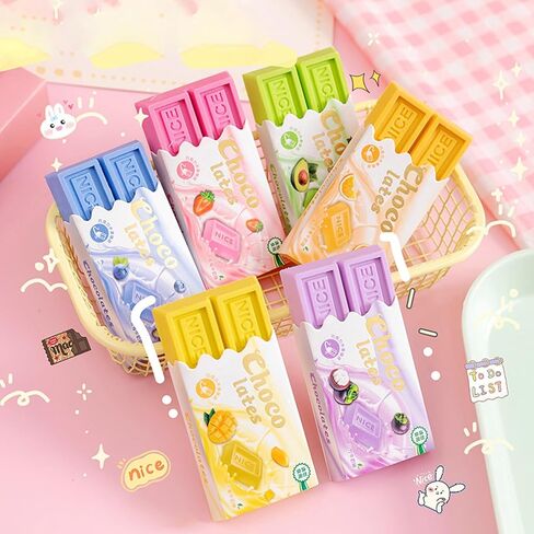 Exasinine Chocolate Eraser Food Erasers for Gift School Supplies 6 Pcs in Kuwait