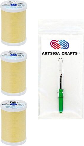 Coats & Clark Sewing Thread Dual Duty XP General Purpose Poly Thread 250 Yards (3-Pack) Black Bundle with 1 Artsiga Crafts Seam Ripper S910-0900-3P in Saudi Arabia