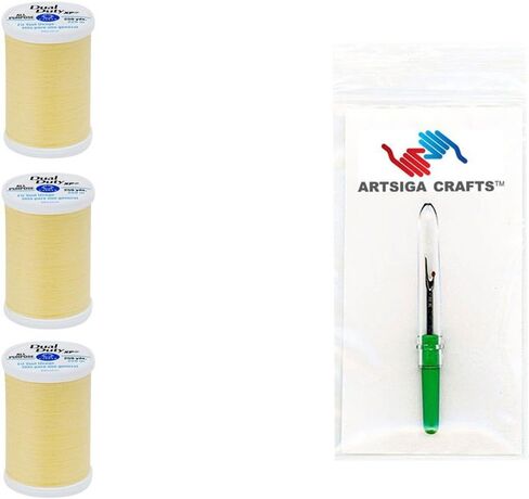 Coats & Clark Sewing Thread Dual Duty XP General Purpose Poly Thread 250 Yards (3-Pack) Black Bundle with 1 Artsiga Crafts Seam Ripper S910-0900-3P in Saudi Arabia