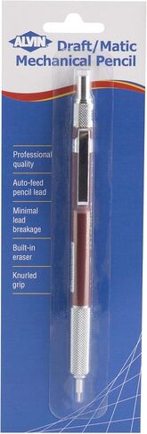 Alvin DM09BC Draft/Matic 0.9mm Mechanical Pencil, Professional Quality, Auto-feed Pencil Lead, Minimal Lead Breakage, Built-in Eraser, Knurled Grip, Blister Carded in Saudi Arabia