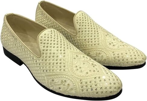 Punjabi Jutti for Men's Loafer Shoes Embroidery Slip-On Party Shoes Mojaris Wedding Bridal Dress Shoes in Kuwait