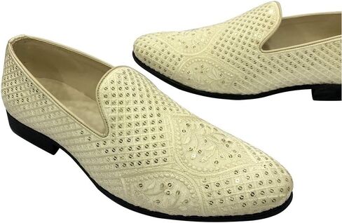 Punjabi Jutti for Men's Loafer Shoes Embroidery Slip-On Party Shoes Mojaris Wedding Bridal Dress Shoes in Kuwait