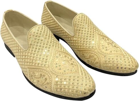 Punjabi Jutti for Men's Loafer Shoes Embroidery Slip-On Party Shoes Mojaris Wedding Bridal Dress Shoes in Kuwait