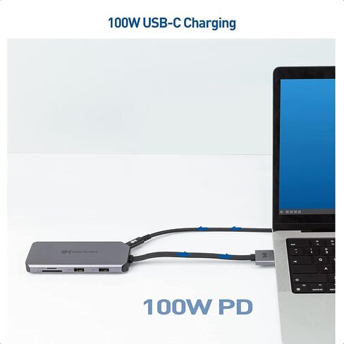محول شاشة USB C مزدوج من Cable Matters مع 2X 4K@60hz HDMI ومحطة إرساء USB C وشاشة مزدوجة لجهاز MacBook مع Intel وM1 Pro وM1 Max CPU و2X USB وGigabit Ethernet وفتحة بطاقة SD و100W PD in Saudi Arabia