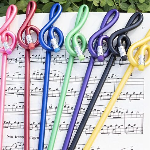 أقلام رصاص على شكل ثلاثة أقلام رصاص كرتونية على شكل مذكرة موسيقية مجموعة أقلام رصاص غير سامة لوازم مدرسية للفتيات المراهقات أقلام رصاص لطيفة 7 HB (ألوان عشوائية) in Kuwait