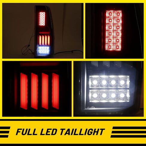 مجموعة المصابيح الخلفية LED DRL متوافقة مع 1999-2006 Chevy Silverado/ 1999-2002 GMC Sierra 1500 2500 3500 استبدال مصابيح LED الخلفية لشاحنة بيك اب الإسكان الأسود - زوج واحد (عدسة شفافة) in Saudi Arabia