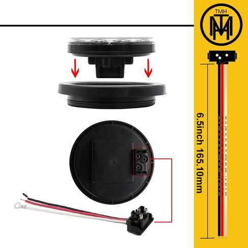 TMH 2pcs 4 Inch 12 Super Bright LED Tail Turn Signal Indicator Light Marker Reverse Lamp Assembly Rubber Mount Grommet for Trucks Trailer Boat RV in Kuwait