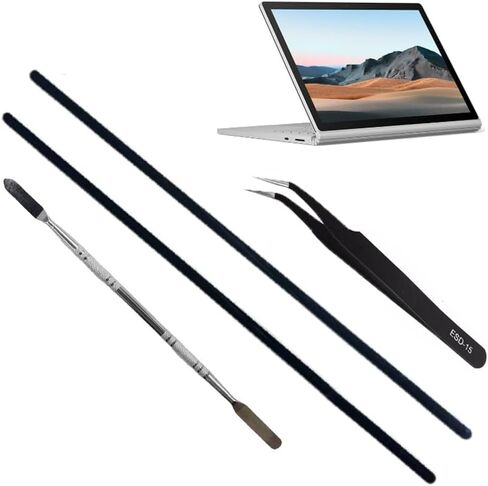 WESAPPINC Rubber Feet Strips Replacement for Microsoft Surface Laptop Studio 14.4 inch with Stainless Steel Lever and Tweezers (Black) in Saudi Arabia