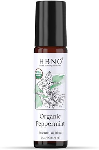 زيت النعناع العطري العضوي من HBNO - 1/3 أونصة (10 مل) حجم السفر - زيوت النعناع العضوية وزيوت MCT المعتمدة من وزارة الزراعة الأمريكية - مثالية للسفر والعلاج العطري والتدليك والعطور والمرطب. in Kuwait