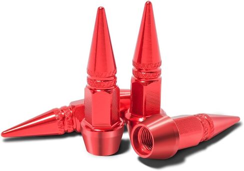 Car Tire Valve Caps, 4PCS Long Impale Spike Style Aluminum Alloy Auto Tire Wheel Valve Stem Caps, Dustproof & Waterproof, Universal for Cars, SUVs, Trucks, Bicycles and Motorcycles (Black) in Saudi Arabia