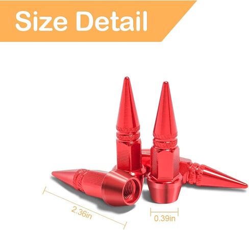 Car Tire Valve Caps, 4PCS Long Impale Spike Style Aluminum Alloy Auto Tire Wheel Valve Stem Caps, Dustproof & Waterproof, Universal for Cars, SUVs, Trucks, Bicycles and Motorcycles (Black) in Saudi Arabia