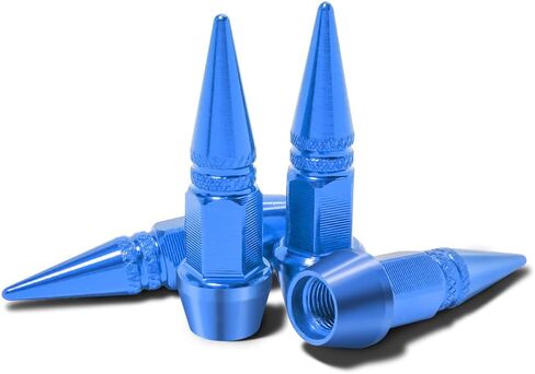 Car Tire Valve Caps, 4PCS Long Impale Spike Style Aluminum Alloy Auto Tire Wheel Valve Stem Caps, Dustproof & Waterproof, Universal for Cars, SUVs, Trucks, Bicycles and Motorcycles (Black) in Saudi Arabia
