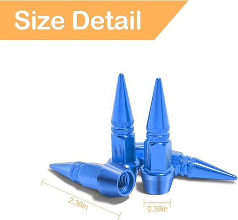 Car Tire Valve Caps, 4PCS Long Impale Spike Style Aluminum Alloy Auto Tire Wheel Valve Stem Caps, Dustproof & Waterproof, Universal for Cars, SUVs, Trucks, Bicycles and Motorcycles (Black) in Saudi Arabia