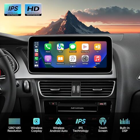 ستيريو سيارة 10.25 بوصة لأودي A4 A5 S4 S5 B8 2009-2016 مع نظام أودي للوسائط المتعددة، CarPlay اللاسلكي Android Auto Bluetooth ترقية المصنع راديو IPS شاشة تعمل باللمس in Kuwait