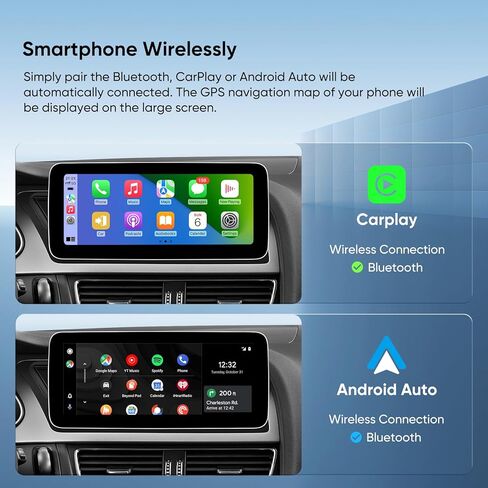 ستيريو سيارة 10.25 بوصة لأودي A4 A5 S4 S5 B8 2009-2016 مع نظام أودي للوسائط المتعددة، CarPlay اللاسلكي Android Auto Bluetooth ترقية المصنع راديو IPS شاشة تعمل باللمس in Kuwait