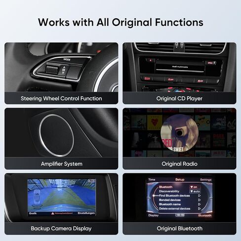 ستيريو سيارة 10.25 بوصة لأودي A4 A5 S4 S5 B8 2009-2016 مع نظام أودي للوسائط المتعددة، CarPlay اللاسلكي Android Auto Bluetooth ترقية المصنع راديو IPS شاشة تعمل باللمس in Kuwait
