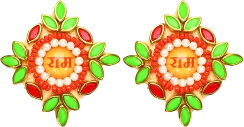 Set of 2 Rakhi and Lumba for Brother Bhaiya Bhabhi Raksha Bandhan gift Rakhi Thread Rakhi Bracelet with Roli Chawal and Greeting card gift pack in pouch/Potli bag in Saudi Arabia