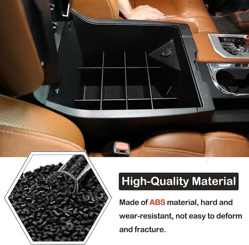 Car Armrest Box Storage Box Compatible with Toyota Tundra 2007-2021/Sequoia 2008-2020 Center Console Organizer Tray Armrest Storage Box Secondary Container Insert Box With Mat ABS Interior Accessories in Saudi Arabia
