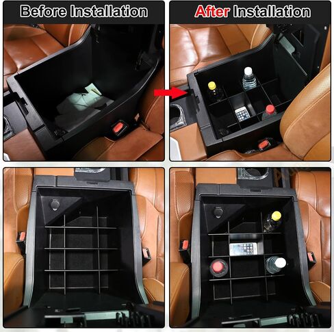 Car Armrest Box Storage Box Compatible with Toyota Tundra 2007-2021/Sequoia 2008-2020 Center Console Organizer Tray Armrest Storage Box Secondary Container Insert Box With Mat ABS Interior Accessories in Saudi Arabia